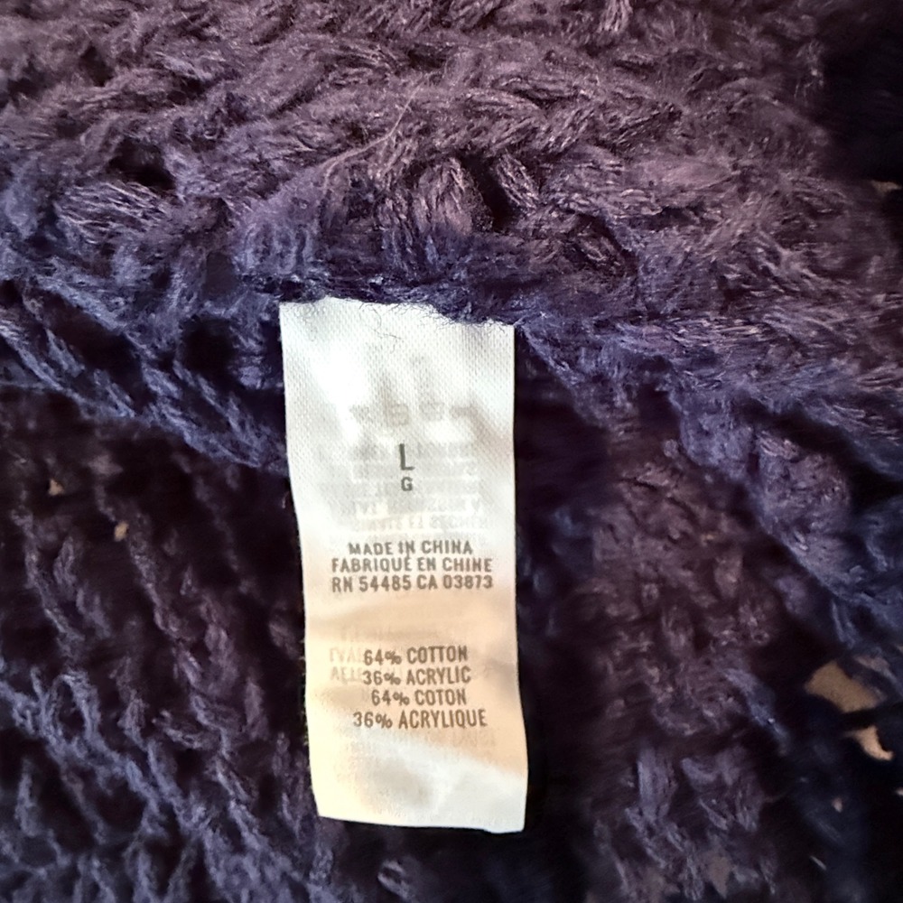 Aerie Navy Blue Open Knit Tank Top Women's Size Large — Fall Layering Piece - Picture 2 of 12